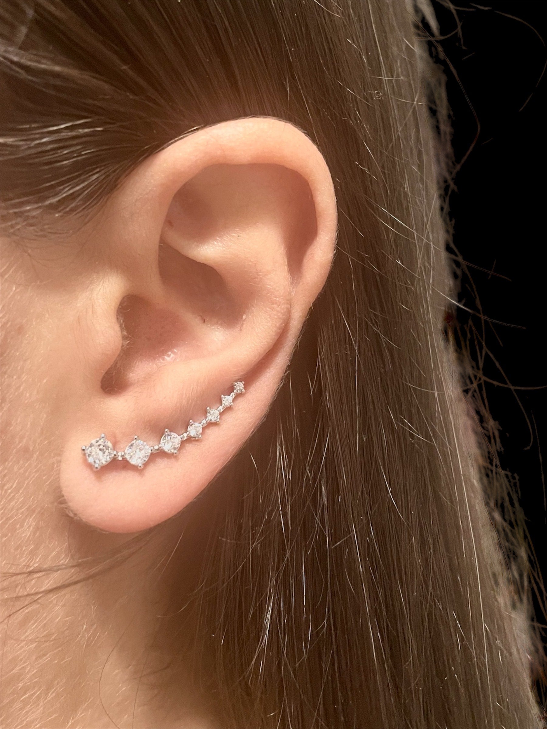 interstellar-Boucles d'oreilles en argent 925 sterling-Pierres en oxyde de zirconium