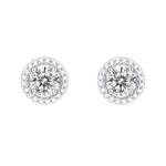 Charger l&#39;image dans la galerie, Azphira-Boucles d&#39;oreilles rondes-Argent 925-Moissanite 0.5 carats
