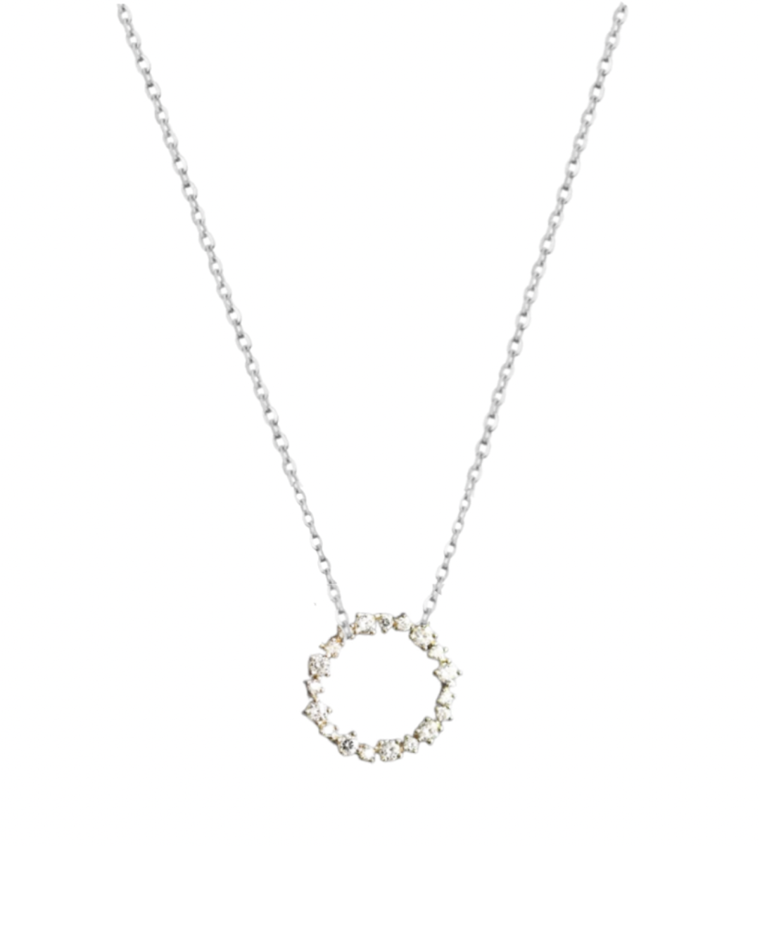 Météorite-Collier en Argent 925 Sterling-Pierres en oxyde de zirconium