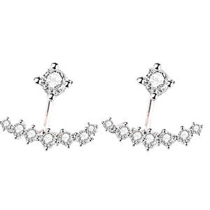 Galactica-Boucles d'oreilles en argent 925-Pierres en oxyde zirconium