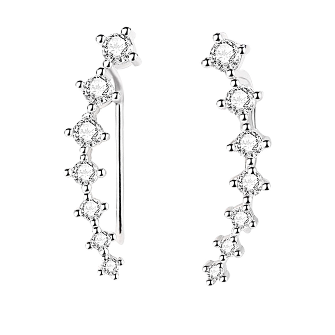 interstellar-Boucles d'oreilles en argent 925 sterling-Pierres en oxyde de zirconium