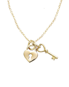 Love key-Collier clé et cadenas coeur-Argent 925-Oxyde de zirconium