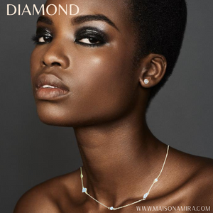 Coffret Diamond-collier distinguée+boucles d'oreilles mystérieuse-Argent 925 Sterling