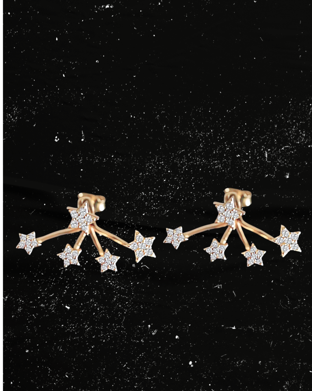 Stellaria-Boucles d'oreilles multiples étoziles-Earjacket-Argent 925-Oxyde de zirconium