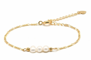 Charmeuse-Bracelet en Argent 925-Perles d'eau douce-plaqué or 18 carats
